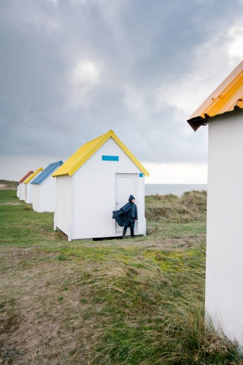 Les cabanes colorées de Gouville-sur-mer